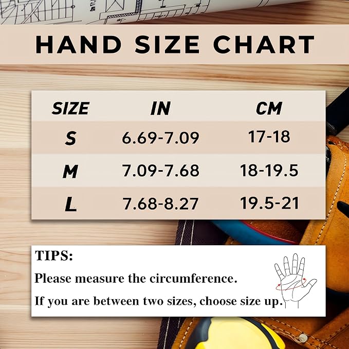 HANDLANDY Work Gloves for Women, Breathable Leather Gardening Glove for Yard Maintenance, Hand Protection with Touch Screen for Gardeners, Farmers