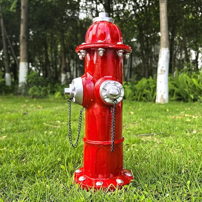 Garden Fire Hydrant Outdoor Statue,Sculpture for Dog to Peed on Yard Decor,Fire Hydrant Puppy Pee Training Post Figurine,Funny Decor Statue