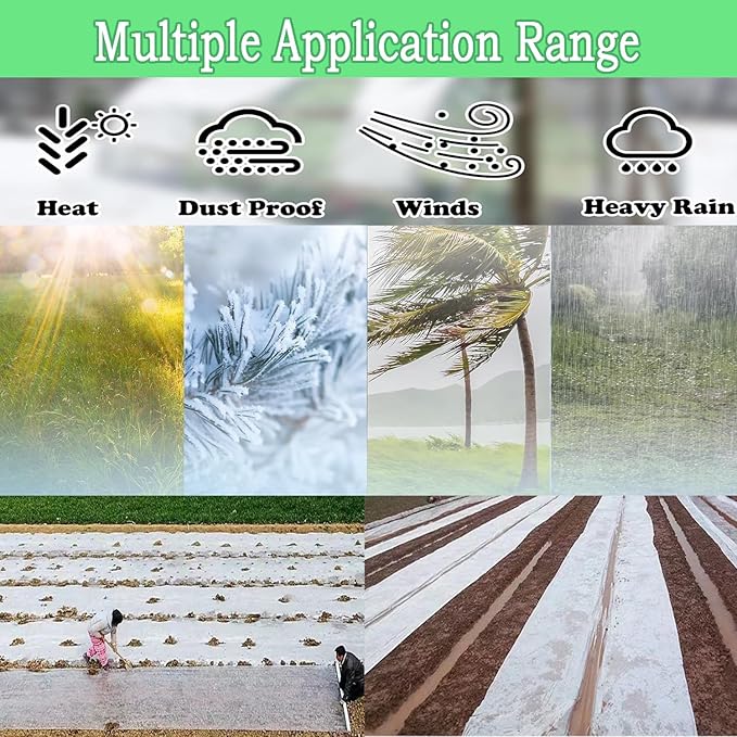 8FTx26FT Greenhouse Plastic Sheeting, 6 Mil Thick Clear Polyethylene Film, Waterproof Wind Frost Dust UV Resistant Green House Plastic Covering for Outdoor Plant, Garden, (8ft x 26ft)