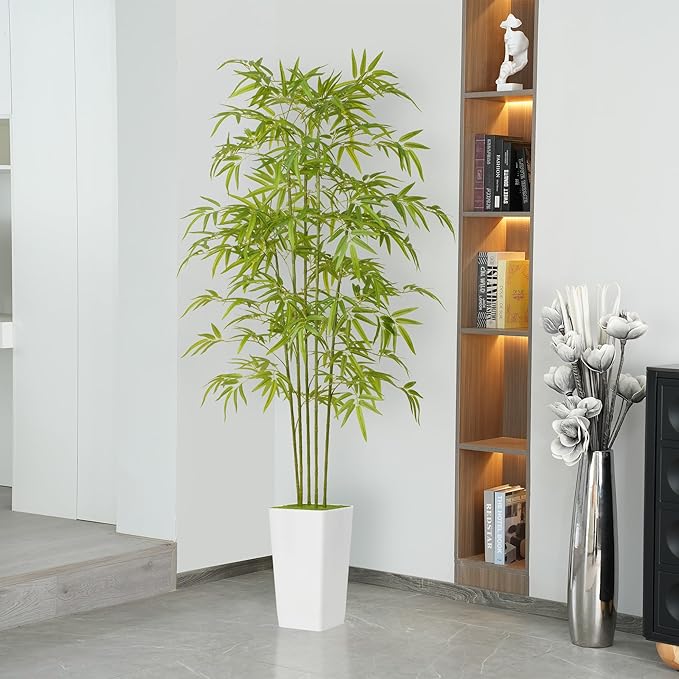 ProDeco Artificial Bamboo Tree 6FT Tall Fake Plants for Home Office Living Room Decor Indoor (Write)