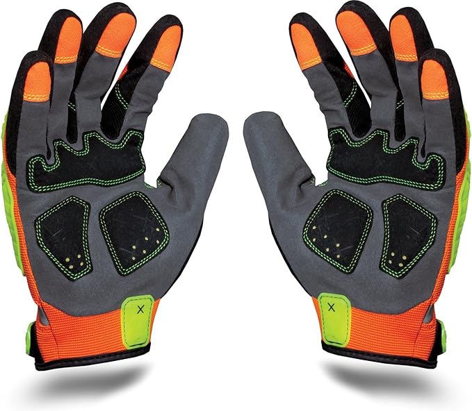 Ironclad mens Work Gloves EXO Hi Viz ImpactMedium, Hi-viz Yellow & Orange, Medium Pack of 1 US