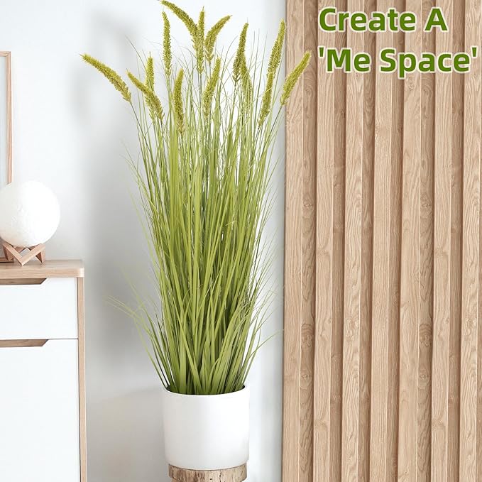 Ttranewsoo Green Onions Fake Plants,Artificial Plants Indoor, Fake Grass Decor Green Plant Fake Outdoor Flowers Fake Succulents,Artificial Tall Grass Plants with Pots House Decorative(47" 2 Pack)