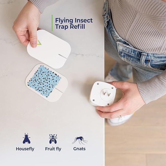 VEYOFLY Fly Trap Indoor Refill, Fruit Fly Traps for Indoors, Gnat Traps for House Indoor, Fly Catcher, Fly Trap, Plug in Catch for Fruit Flies, Moths, Gnats, Mosquito Trap (Pack of 15 Refills)