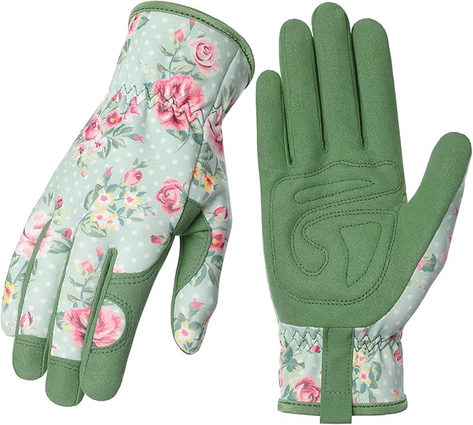 Pleneal Gardening Gloves for Women Men - Leather Garden Gloves Thorn Proof, Outdoor Protective Working Gloves for Weeding