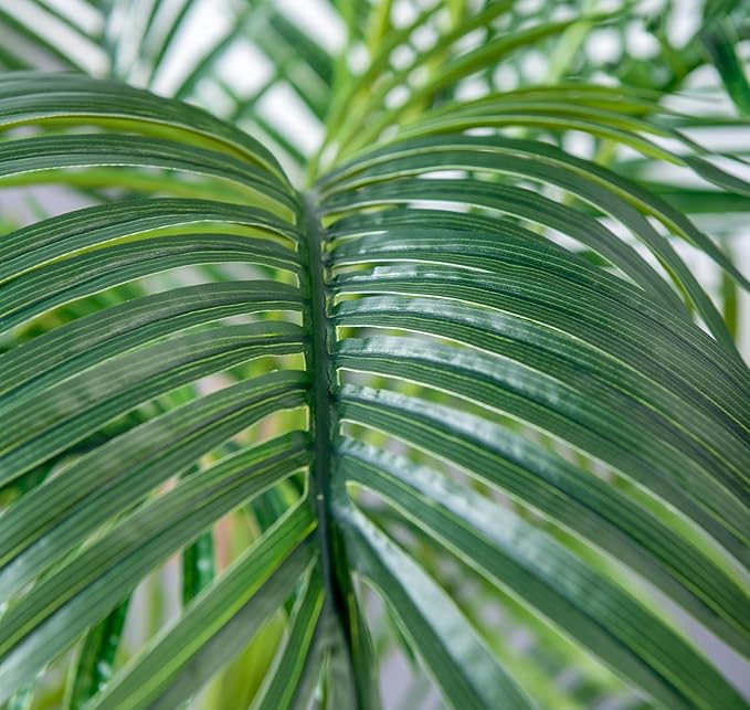 HAIHONG 6FT Artificial Palm Tree,Faux Areca Palm Plant with Real Touch Leaves and Adjustable Branches,Fake Tropical Palm Tree for Home Office Indoor Outdoor Modern Decoration
