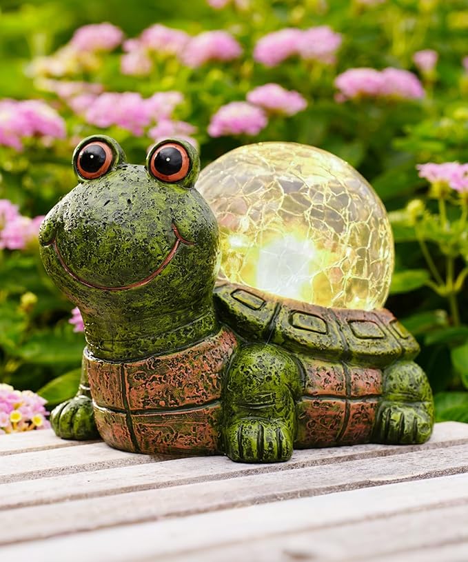 Qeeman Turtle Outdoor Garden Statues: Lawn Ornaments for Outside Yard Patio Balcony Landscaping Figurine Decor - Birthday Gifts for Mom Grandma Women Dad Lover Sister