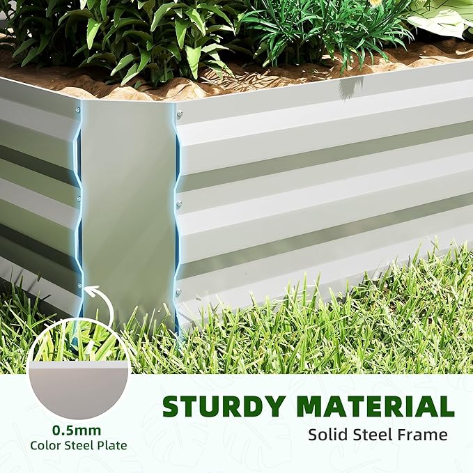 Outsunny 4 x 3 x 3ft Raised Garden Bed with Mini Greenhouse, Galvanized Raised Garden Bed with Cover for Herbs and Vegetables, Small Greenhouse for Patio Garden Balcony, Green