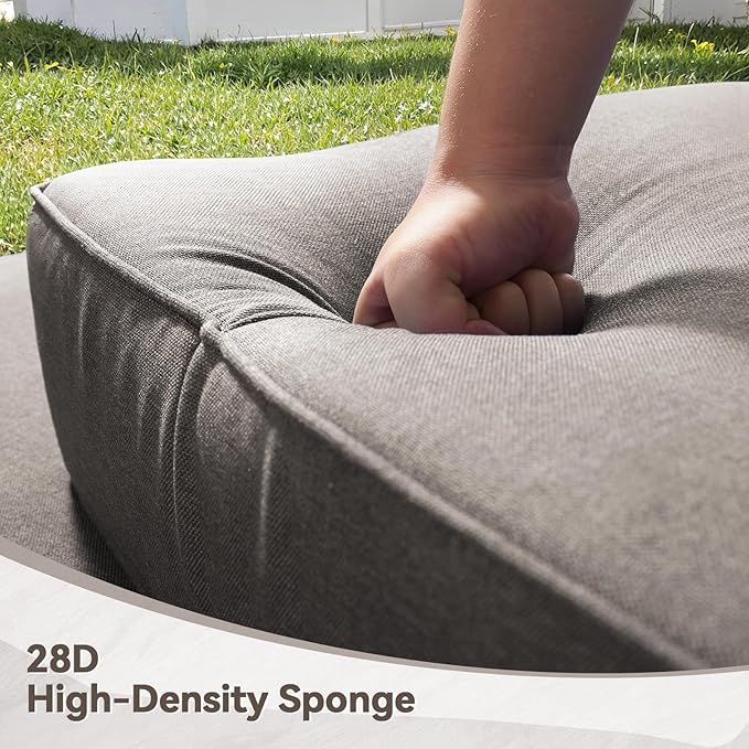 Luxury Outdoor Swivel Rocker Patio Chairs Set of 5, High Back Swivel Patio Chairs with Side Table & 6" Thick Cushions, Ottomans, Wicker Outdoor Bistro Set for Porch, Yard, Deck, Poolside, Grey