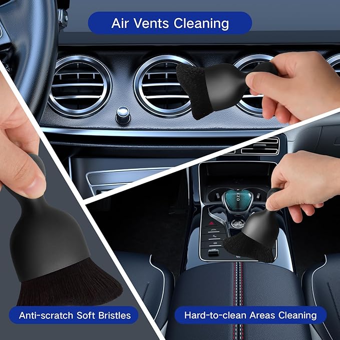 23Pcs Car Detailing Kit, Car Detailing Brush Set, Car Wash Cleaning Kit, Car Detailing Brushes, Professional Car Care Kit for Interior Exterior Wheels, Blue