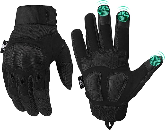 Mossy Oak Tactical Gloves for Men, Touch Screen Airsoft Gloves with Hard Knuckle for Hunting, Paintball, Hiking, Camping
