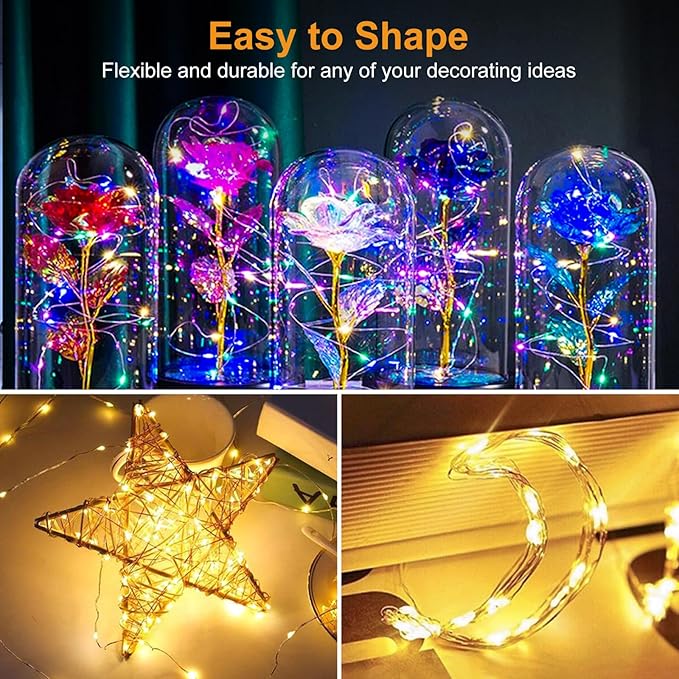 btfarm 12 Pack Fairy Lights Battery Operated [3 Modes], 7ft 20 Led Twinkle String Lights Waterproof Bulk Small Mini Sliver Wire for Christmas Mason Jars Wedding Table Centerpiece, Warm White/Colorful