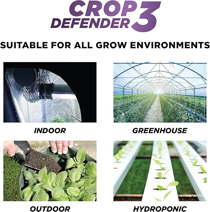 Grower's Ally Crop Defender 3 Concentrate - Natural Miticide, Insecticide, Fungicide Control for Plants - OMRI Listed Garden Safe Spray Killer for Powdery Mildew & Mites - 1 Gallon, Makes 400