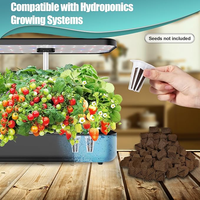 50 Pcs Square Hydroponics Pods, Seed Starter Plugs Rapid Rooter, Grow Sponges for Cactus, Succulent, Replacement Cubes for Seeds or Cuttings
