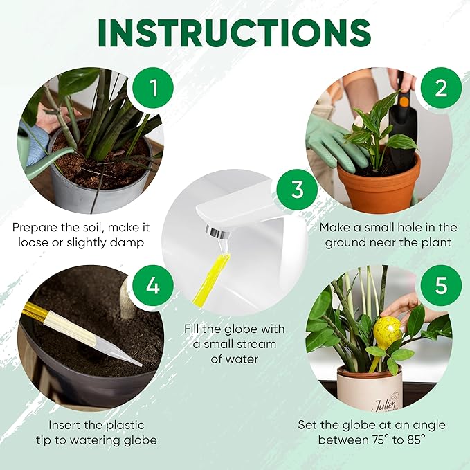 Mission Gallery Plant Watering Globes Set of 8 - Large Self Watering Globes for Indoor & Outdoor Plants - Multicolored, Automatic, Glass Watering Bulbs for Daily Use, Plant Watering Devices
