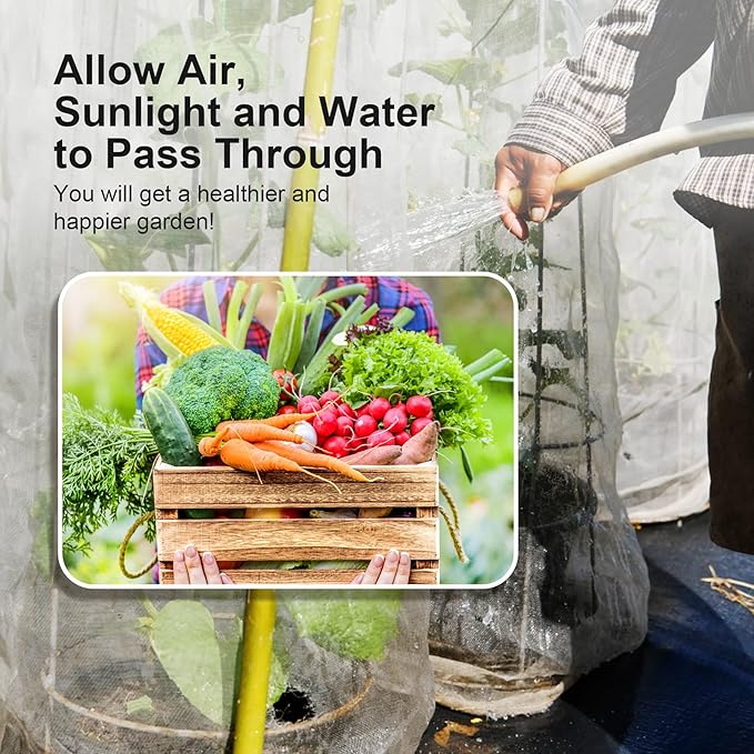 Garden Netting Pest Barrier: 10'x100' Fine Bug Netting for Garden Protection Row Cover Raised Bed Screen Mesh Greenhouse Mosquito Net, Protecting Tree Plants Vegetable Flowers Fruits