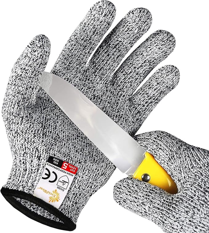 Evridwear Cut Resistant Gloves for Kids 10-13 Years, Level 5 Protection Cutting Gloves Food Grade for Cooking, Whittling, Wood Carving, Gardening and DIY