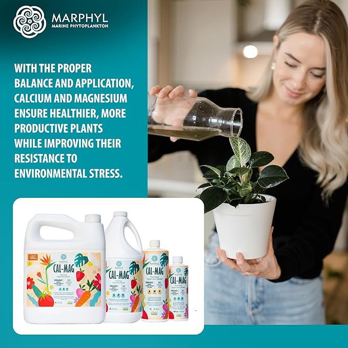 MARPHYL Organic CALMAG Liquid Fertilizer, Calcium + Magnesium, Corrects Common Plant Deficiencies, for Garden, Flowers, Vegetables, Succulents, Bamboo, Hydroponics 16.9 oz