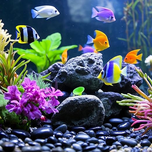 GreenVibe River Rocks for Landscaping, 40lbs Black Pebbles for Indoor Plants, 1-2 Inch Decorative Rocks for Planters, High Polished Stones for Vase Filler Fish Tank Garden