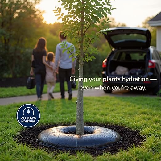 Smart Plant Watering Mat 24'' – Auto Tree Watering & Slow Release 30-Day Hydration | Vacation Plant Watering Device with Humidity Mat for Indoor Plants, Herbs & Small Trees (3 Mats/Pack)