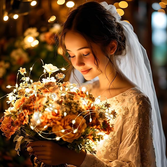 12 Pack Fairy Lights Battery Operated String Lights, 10 LED on 3.3ft Silvery Copper Wire,High Brightness for Wedding Christmas Flowers Gift Box Decoration (12 Pack, Warm White)