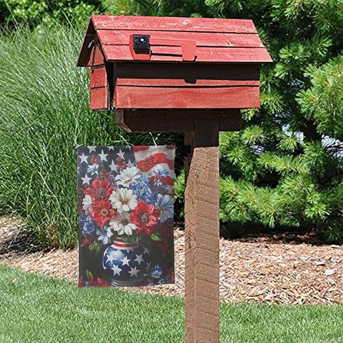Flowers Garden Flag 12x18 Inch Double Sided Polyester Outdoor Flag For Patio Lawn Yard And Garden Decor