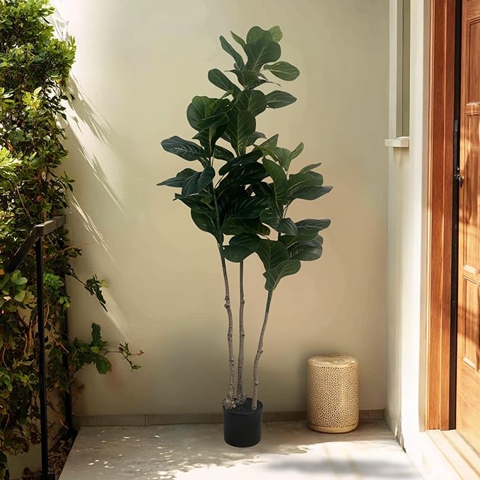 XBrand 59.1" Artificial Fiddle Leaf Fig Tree