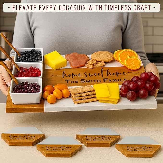 Personalized Charcuterie Board - Custom Large Cheese Boards for Wedding, Anniversary, New Home, Housewarming, Bridal Shower, Birthday, Retirement Gift for Women, Couples, Valentines Day Gifts for Her