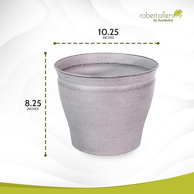 Headwind Natural Ironstone Timberline Collection - 10" Pearl White Decorative Planter for Outdoor Pots for Plants – Modern Indoor Plant Pots, Large & Small Planters for Indoor Plants by Robert Allen
