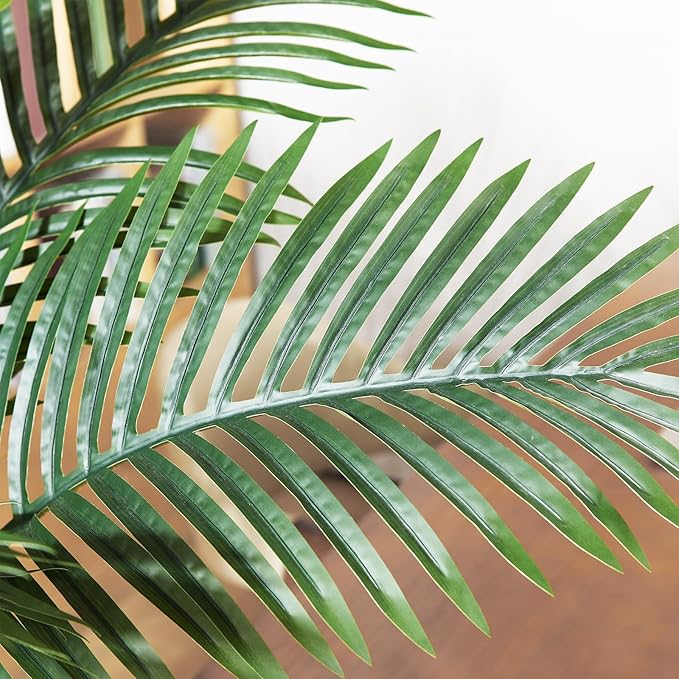 7Ft Artificial Sago Palm Tree Tall Fake Palm Plant with 12 Pcs Adjustable Leaves Tropical Decor Plastic Faux Tree in Pot Realistic Fake Plants for Home Indoor Office Patio Porch