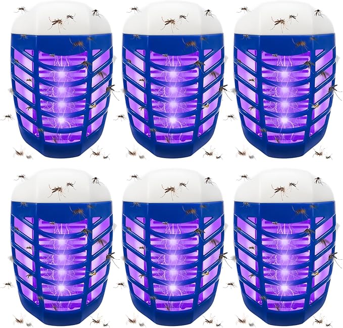6 PCS Plug in Bug Zapper, Mosquito Zapper Indoor Plug in for Flying Insect Fully Automatic Mosquito Trap with Led Bug Zapper for Patio, Bedroom, Kitchen