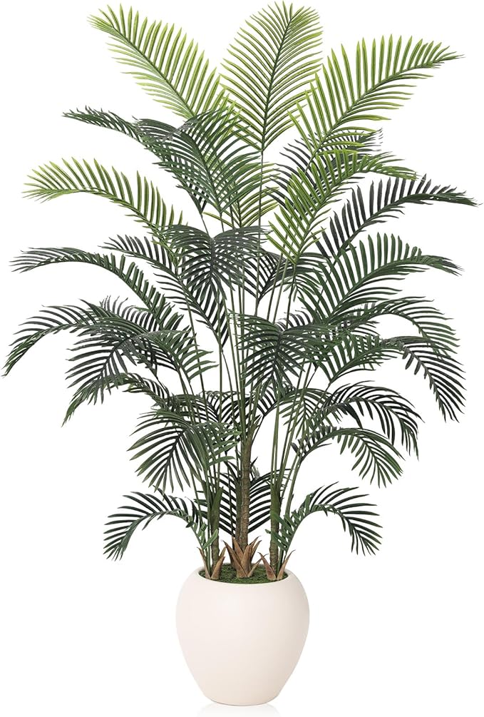 Verinatural Artificial Palm Tree Plant - 8FT Tall Fake Tree with Realistic Look & UV Protection - Large Indoor Outdoor Faux Floor Plant for Home Office Decor