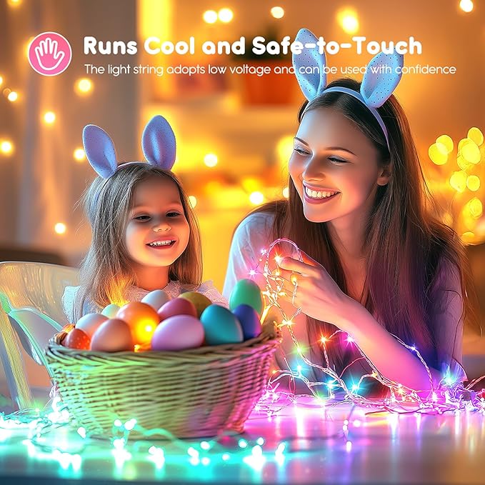 Minetom 6 Pack Pastel Fairy Lights - 7ft 20 LED Waterproof Battery Operated String Lights for Easter Day Decor DIY Crafts Wedding Table Centerpieces, Pastel