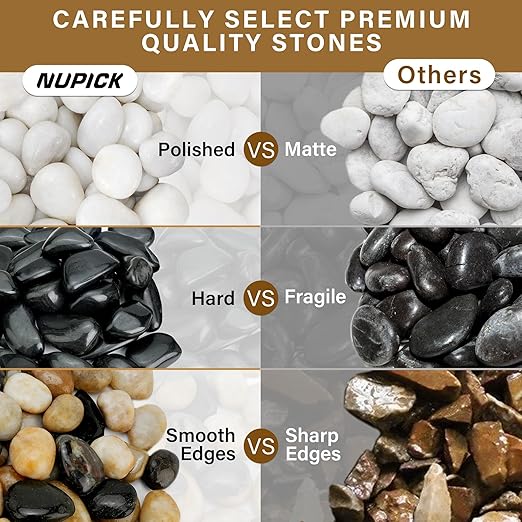 3lb Black River Rocks for Plants Indoor, 2-3Inch Pebbles for Vases Fillers, Decorative Gravel for Fish Tank, Natural Polished Stones for Succulent, Bonsai, Landscaping, Bird Baths
