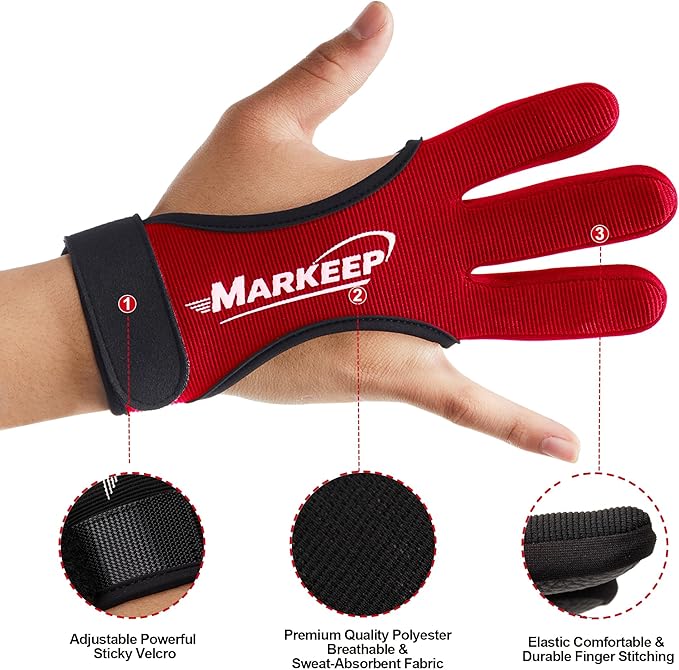 Archery Gloves 2 Pack Shooting Hunting Leather Guard 3-Finger Guard for Youth Adult Man Woman and Beginner Recurve Arrow Bow Archery Protective Gear Accessories