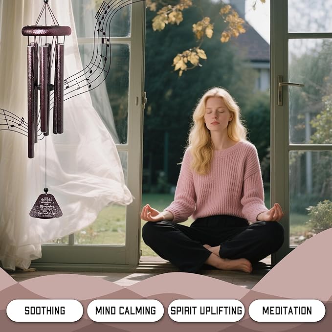 Fusui Best Friend Birthday Gifts for Women/Men Wind Chimes 32", Friendship/Bestie Gifts for Women, Long Distance/Mothers/Valentines Day/Christmas/Graduation Gift for Best Friend/Bff/Soul Sister/Bestie