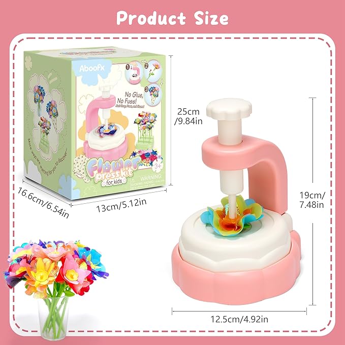 Aboofx Fabric Flower Making Kit for Girls Advent Calendar 2025, 20 Day Christmas Countdown Calendar Flower Craft Kit Toy for Kids and Toddler, Christmas Flower Bouquet Craft Toys Gifts for Girls Boys