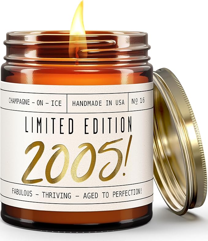 21st Birthday Gifts for Her - 'Limited Edition 2005' Soy Candle, w/Sparkling Berries & Fruit I 21st Gifts for Women I 2005 21 Birthday Gift for Her I 9oz Reusable Jar, 50Hr Burn, Made in USA