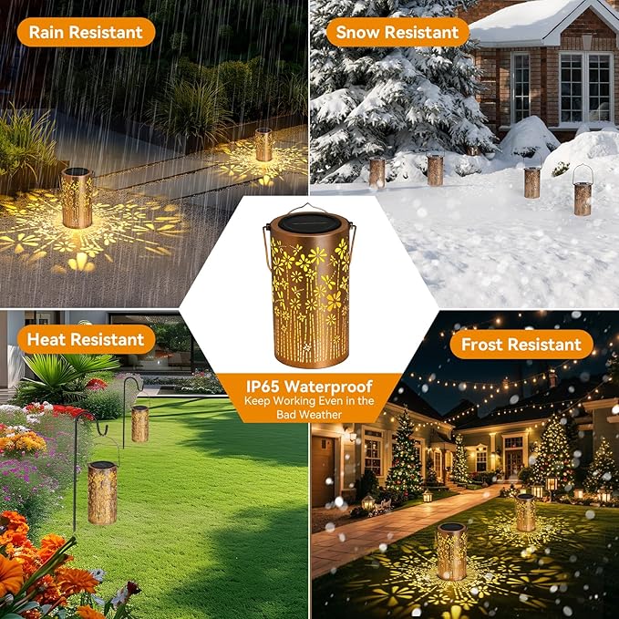 siruitong Solar Lantern Outdoor Lamp Waterproof Decorations Garden Decor, Christmas Birthday Gifts for Women, Mom, Grandma Decorative Garden, Yard, Patio, Lawn, Porch - Dragonfly