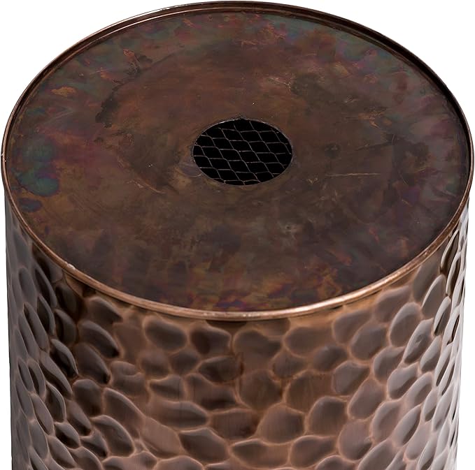 H Potter Tall Copper Planter Indoor Outdoor – 28” Antique Copper Hammered Metal Garden Planter with Insert & Drainage – Large Decorative Floor Planter for Entryway, Porch, Patio