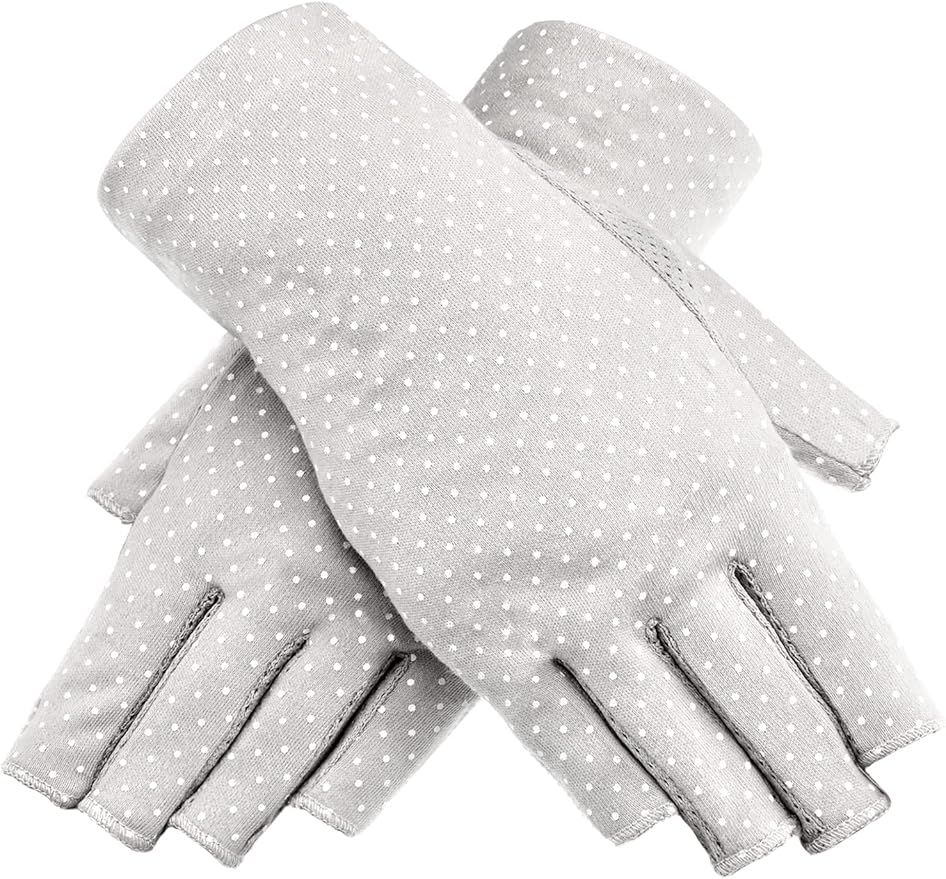 Maxdot Sun Gloves for Women UV Protection Fingerless Non Slip Sunscreen Driving Gloves for Summer Outdoor