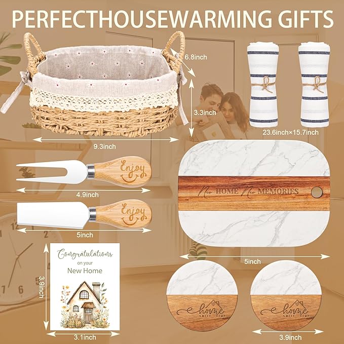 House Warming Gifts New Home,Unique Housewarming Gift Baskets for Couples, Clients, Women, New Home Gift for Home, Closing Gifts for Home Buyers, First Home Gift Ideas, New Apartment