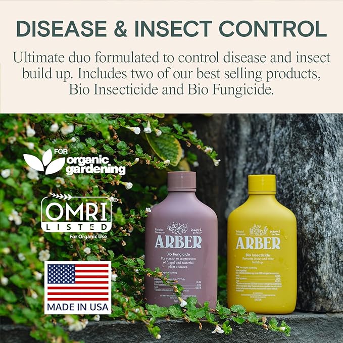 Organic Insecticide & Fungicide for Plants — Indoor/Outdoor Protection to Control Powdery Mildew, Spider Mites, Aphids, Whiteflies, Fungus Gnats — Safe on Vegetables & Lawns — Concentrate Spray, 16oz