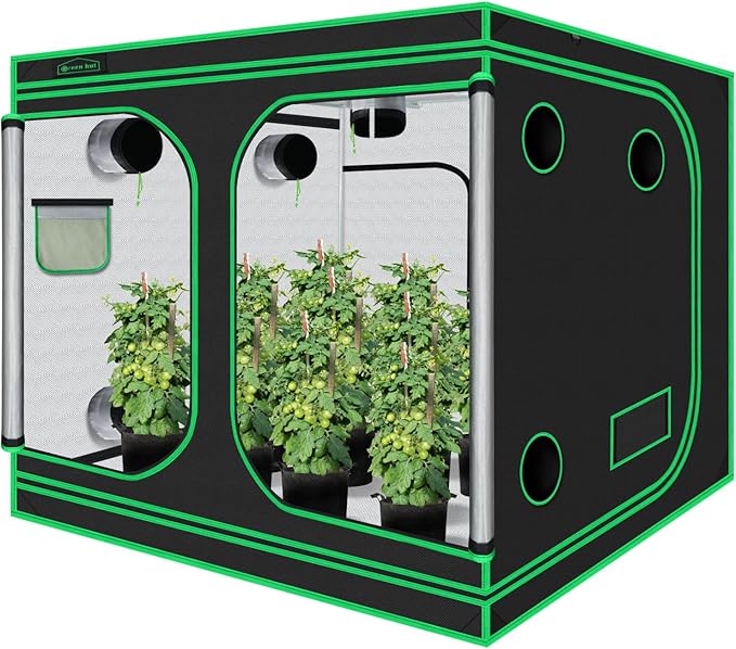10x10 Grow Tent, 120"x120"x78" Growing Tent with Observation Window and Floor Tray for Hydroponics Indoor Plant Growing Large Grow Room