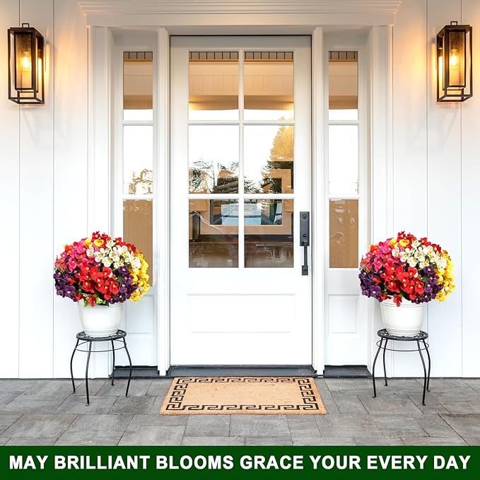 20 Pcs Artificial Flowers for Outdoor,UV-Resistant Realistic Looking Artificial Pansies, Fake Flowers for Decoration Indoor and Outdoor, Window Box, Porch, Patio, Garden,Home Decor - Year-Round Beauty