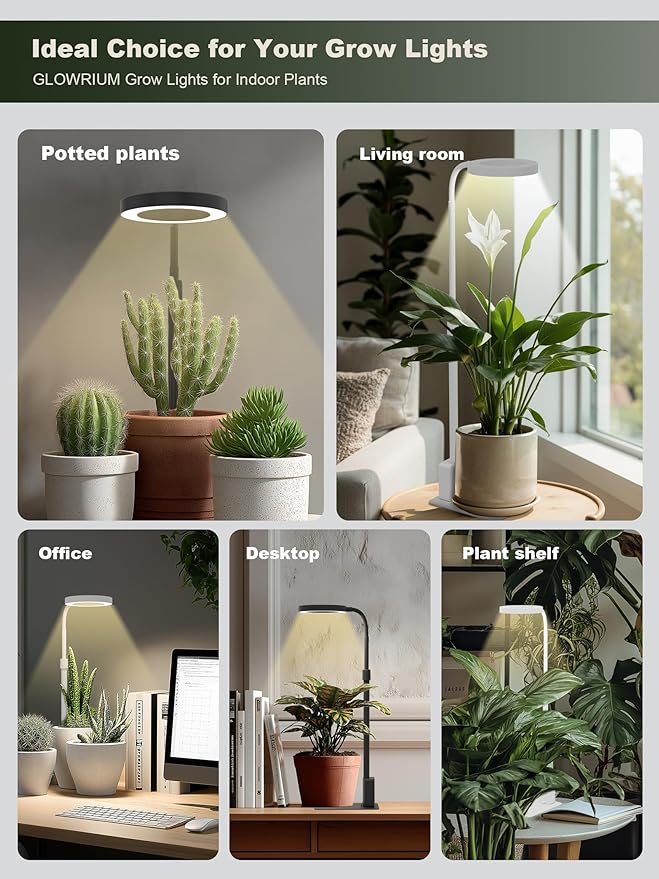 Professional LED Full Spectrum Grow Light for Indoor Plants, Hydroponic Growing System C038 (Black, 12W)