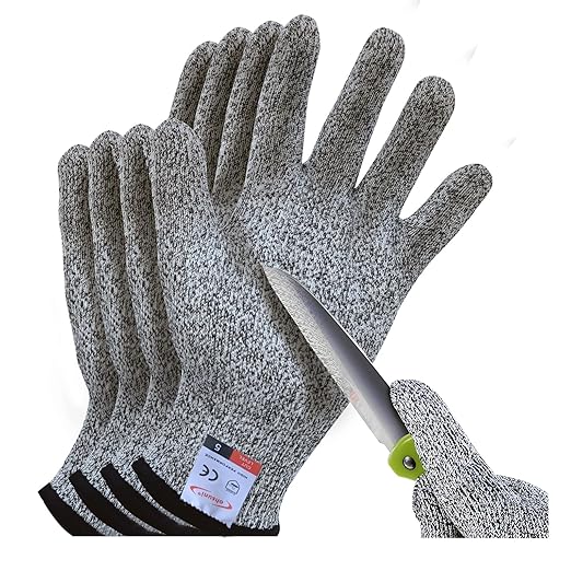 Cutting Gloves, 2 Pairs of Cut Resistant Gloves Food Grade, Cut Resistant Gloves for Kitchen, Oyster Shucking, Fish Fillet Processing, Carving Wood and Gardening(Small)