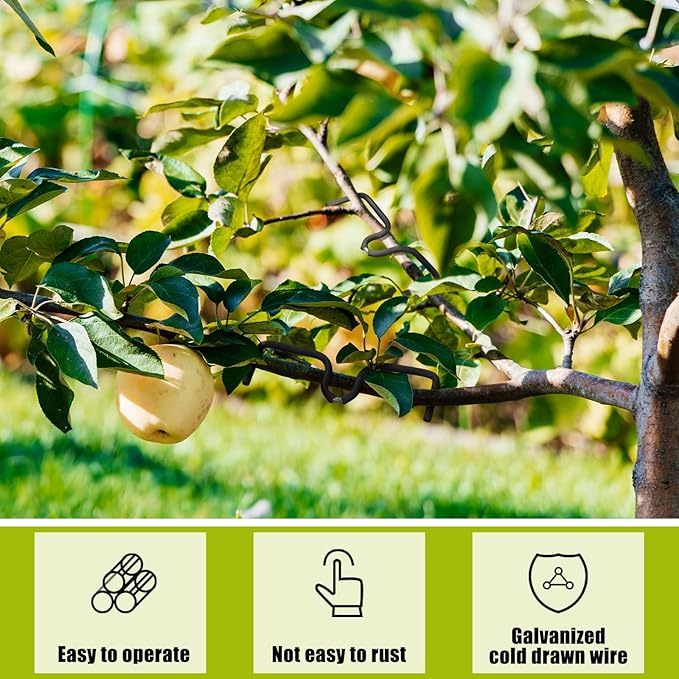 50 Pcs Fruit Branch Spreader 3.94 Inch Fruit Tree Limb Spreader with Plastic Hose Wrapped Iron Wire, Open Angle Pull Branch Stereotyped Tying Bending Farm Tools