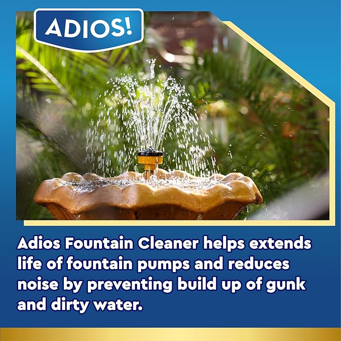 Fountain Cleaner and Clarifier for Outdoor and Indoor Fountains – Safe for Plastic, Metal, Glass and Stone (32oz)