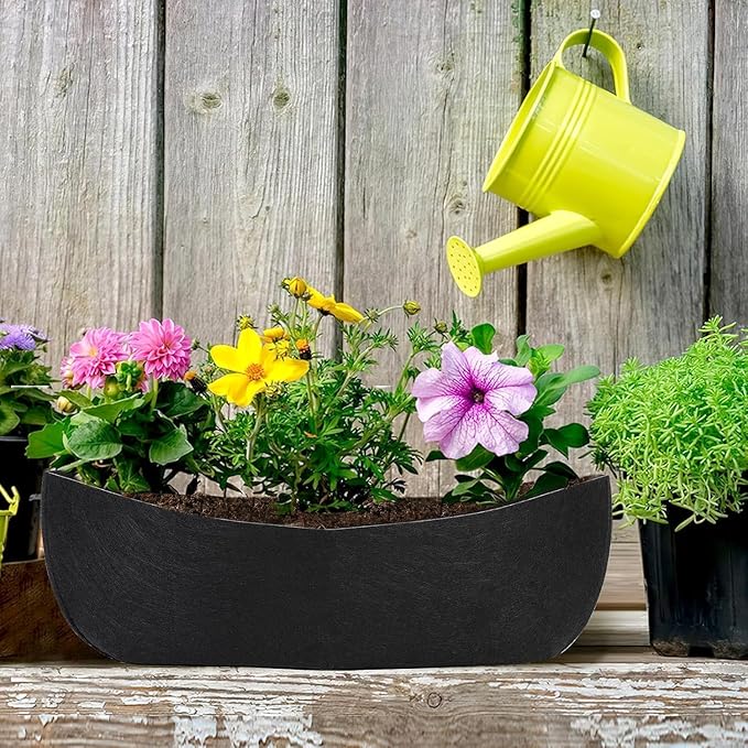 Augshy 30 Inch Planter Liners for Window Box, 2Pcs Window Basket Liners Fabric Planter Liners Hanging Flower Box Liner Felt Trough Planter Insert Non-Woven Plant Liner Replacement for Garden Planters