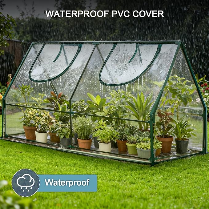 47x23x23 Mini Greenhouse, Portable Green House for Outside, Greenhouses Kit for Outdoor, Thicken PVC Cover (Clear Cover, 3.9x1.9x1.9 FT)